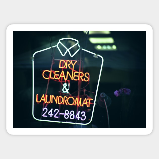 Dry cleaners and Laundromat Neon Sign in NYC Sticker by Reinvention